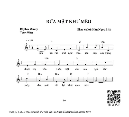 Bài Hát Rửa Mặt Như Mèo: Lời Bài Hát, Nhạc Không Lời & Karaoke Bài Hát Rửa Mặt Như Mèo: Lời Bài Hát, Nhạc Không Lời & Karaoke