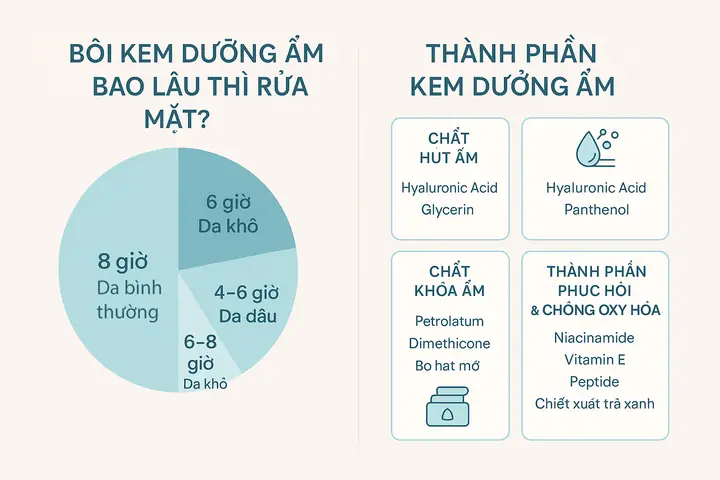 Bôi Kem Dưỡng Bao Lâu Thì Rửa Mặt? Thời Gian Lý Tưởng & Lưu Ý Cho Từng Loại Da Bôi Kem Dưỡng Bao Lâu Thì Rửa Mặt? Thời Gian Lý Tưởng & Lưu Ý Cho Từng Loại Da