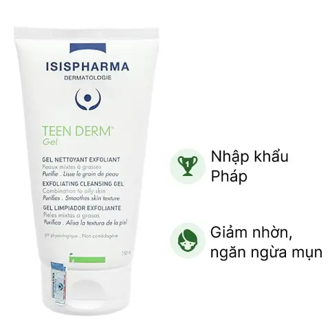 Gel Rửa Mặt Isis Pharma Teen Derm: Công Dụng, Phân Loại & Hướng Dẫn Sử Dụng Cho Da Mụn Nhờn Gel Rửa Mặt Isis Pharma Teen Derm: Công Dụng, Phân Loại & Hướng Dẫn Sử Dụng Cho Da Mụn Nhờn