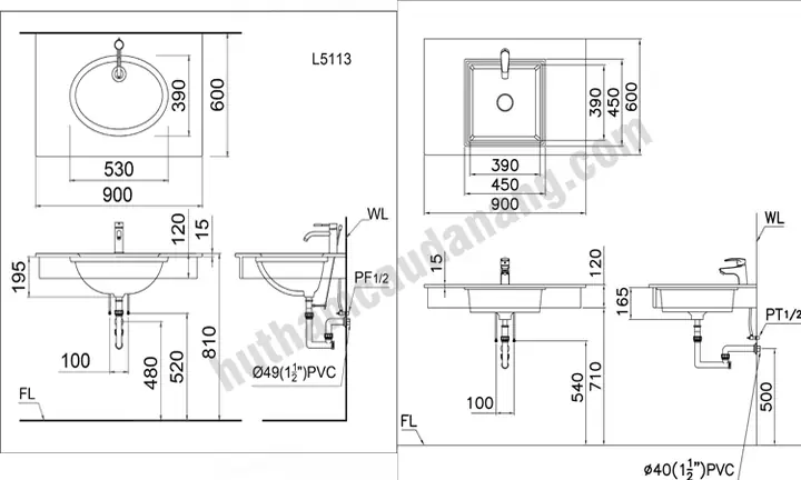 Kích Thước Chậu Rửa Mặt Lavabo Tiêu Chuẩn: Bảng Tổng Hợp Chi Tiết