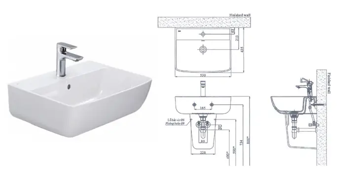 Kích Thước Lavabo Rửa Mặt Tiêu Chuẩn: Thông Số & Hướng Dẫn Chọn Lựa Phù Hợp