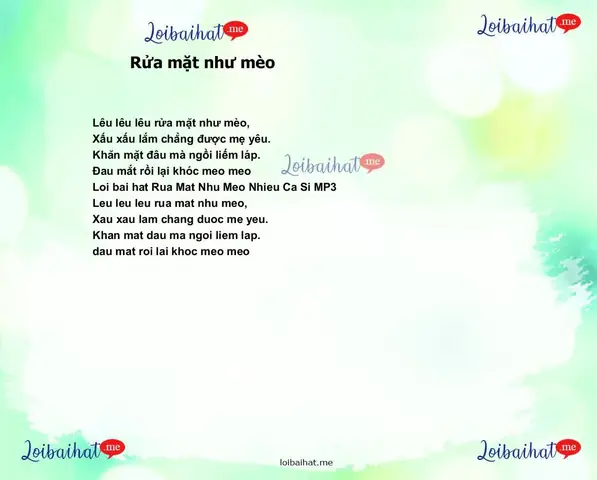 Lêu Lêu Lêu Rửa Mặt Như Mèo: Lời Bài Hát & Ý Nghĩa Cho Bé Lêu Lêu Lêu Rửa Mặt Như Mèo: Lời Bài Hát & Ý Nghĩa Cho Bé