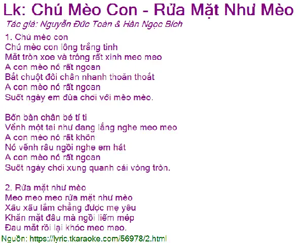 Lời Bài Hát "rửa Mặt Như Mèo": Ý Nghĩa, Lời Ca Chi Tiết & Các Phiên Bản Hay Nhất