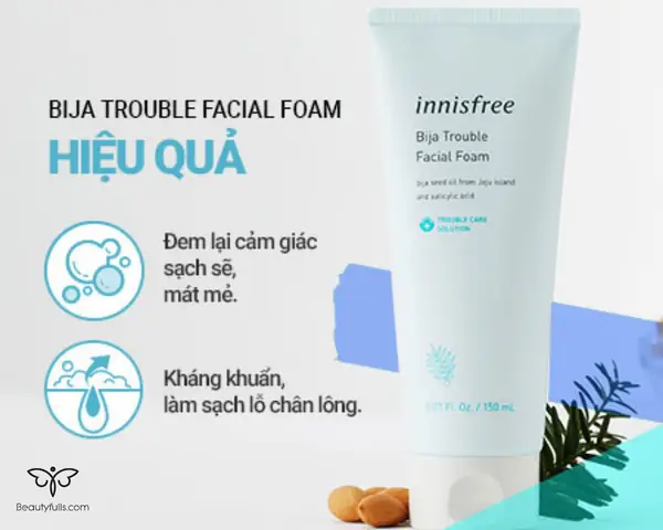 Sữa Rửa Mặt Innisfree Bija Trouble: Công Dụng, Thành Phần & Lưu Ý Sử Dụng Tốt Nhất Cho Da Mụn