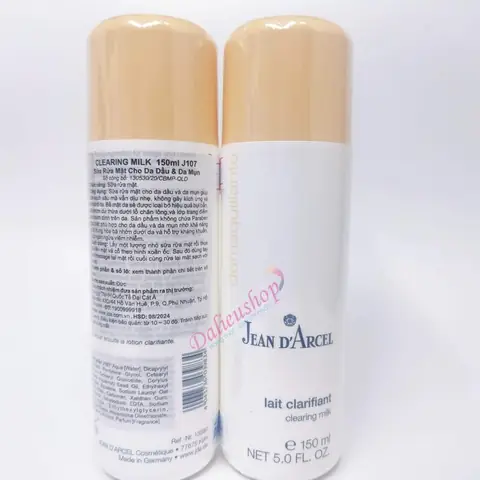 Jean D'arcel Clearing Milk 150ml: Sữa Rửa Mặt Cho Da Dầu Mụn, Tối Ưu Hiệu Quả