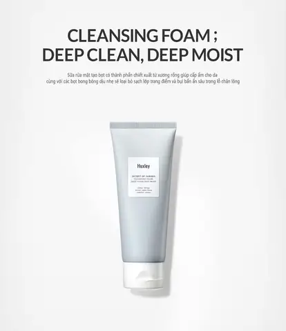 Sữa Rửa Mặt Huxley Cleansing Foam Deep Clean Deep Moist: Công Dụng, Thành Phần & Cách Dùng Chi Tiết Sữa Rửa Mặt Huxley Cleansing Foam Deep Clean Deep Moist: Công Dụng, Thành Phần & Cách Dùng Chi Tiết