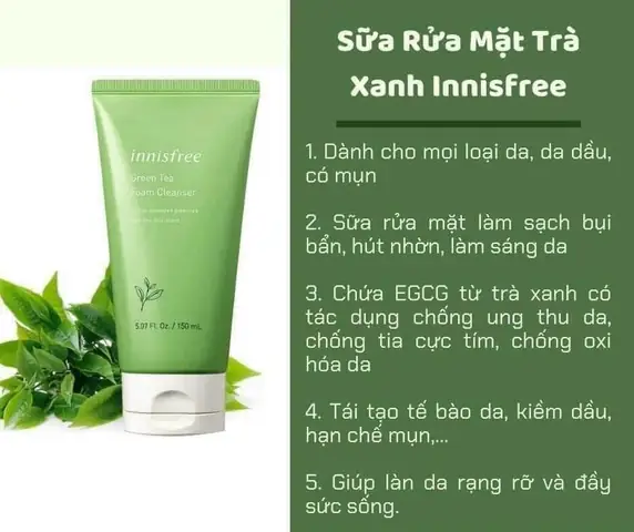 Sữa Rửa Mặt Innisfree Trà Xanh: Tác Dụng, Thành Phần Và Lợi Ích Cho Da