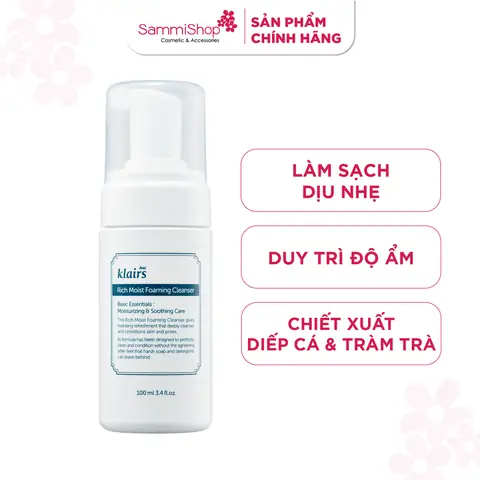 Sữa Rửa Mặt Klairs Rich Moist Foaming Cleanser: Công Dụng, Thành Phần & Hướng Dẫn Sử Dụng