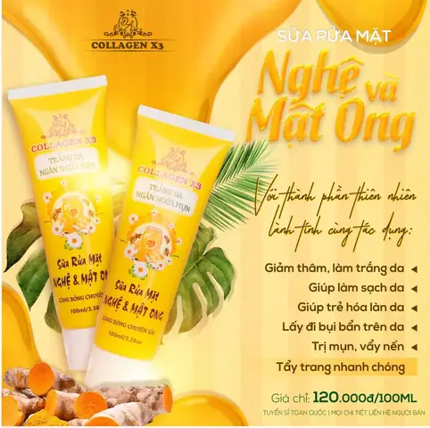 Sữa Rửa Mặt Nghệ Mật Ong Collagen X3: Công Dụng, Cách Dùng & Lưu Ý Từ Chuyên Gia Sữa Rửa Mặt Nghệ Mật Ong Collagen X3: Công Dụng, Cách Dùng & Lưu Ý Từ Chuyên Gia