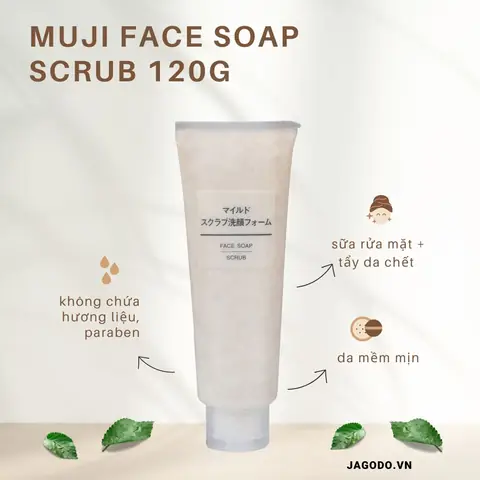 Sữa Rửa Mặt Tẩy Tế Bào Chết Muji Face Soap Scrub: Công Dụng, Cách Dùng & Mua Ở Đâu Tốt Nhất