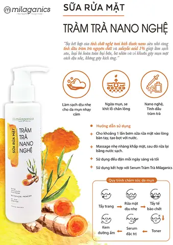 Sữa Rửa Mặt Tràm Trà Nano Nghệ Milaganics: Công Dụng, Thành Phần & Cách Dùng Hiệu Quả Sữa Rửa Mặt Tràm Trà Nano Nghệ Milaganics: Công Dụng, Thành Phần & Cách Dùng Hiệu Quả