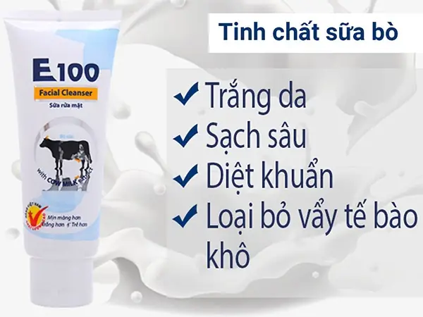 Sữa Rửa Mặt E100 Con Bò: Thành Phần Chi Tiết Và Công Dụng Sữa Rửa Mặt E100 Con Bò: Thành Phần Chi Tiết Và Công Dụng
