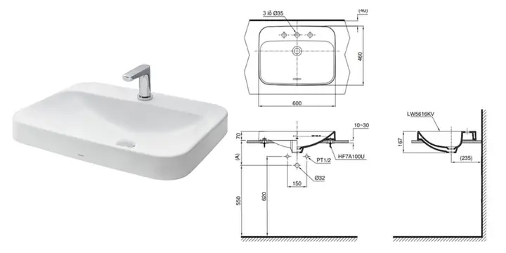Tiêu Chuẩn Kích Thước Lắp Đặt Chậu Rửa Mặt (lavabo) Theo Từng Loại & Chiều Cao Chuẩn Tiêu Chuẩn Kích Thước Lắp Đặt Chậu Rửa Mặt (lavabo) Theo Từng Loại & Chiều Cao Chuẩn